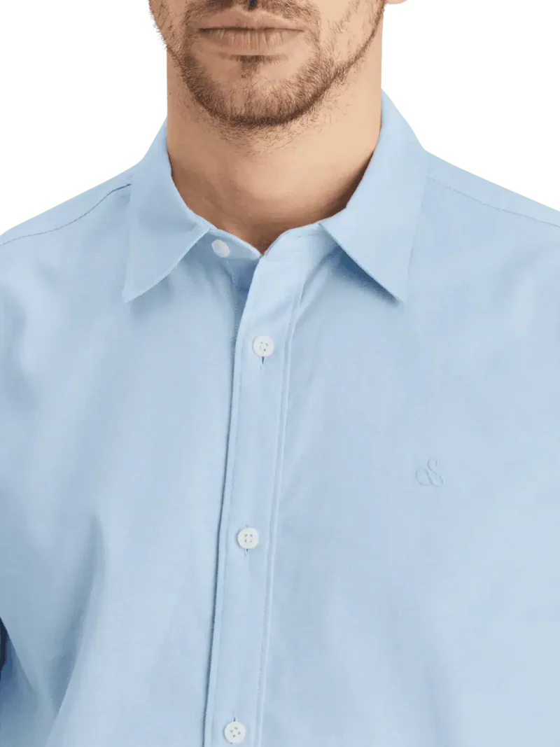 Scotch & Soda 179186 Essential Oxford Solid shirt blue - Image 4