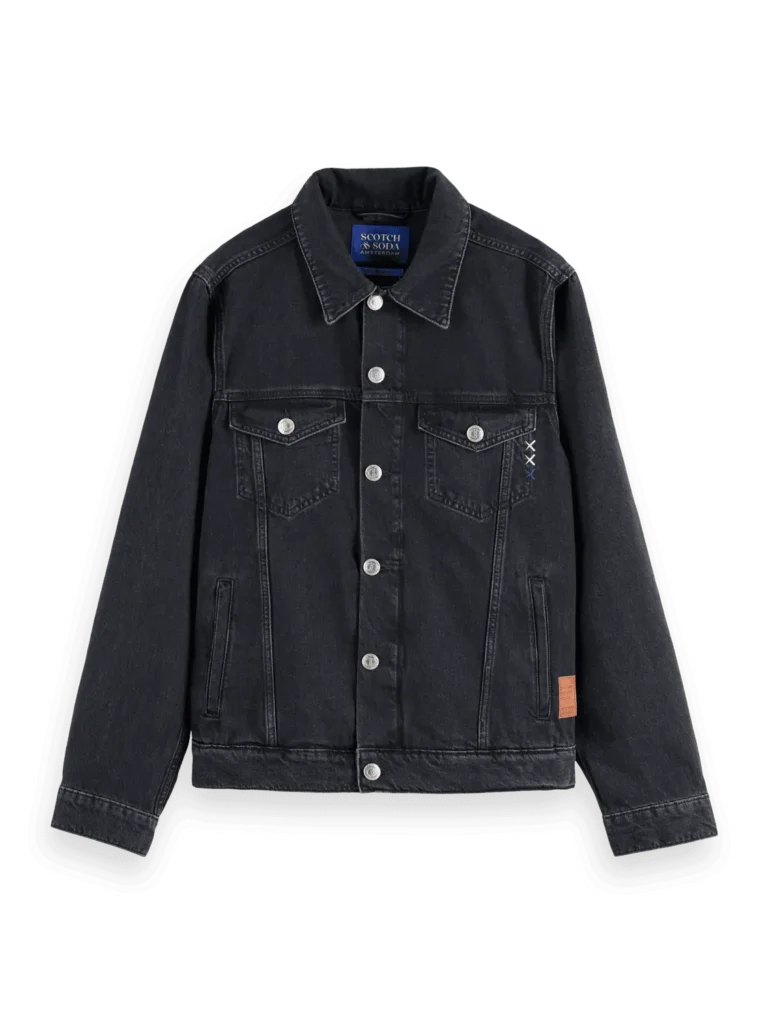 Scotch & Soda 178339 Washed black denim trucker jacket- City buzz - Image 6