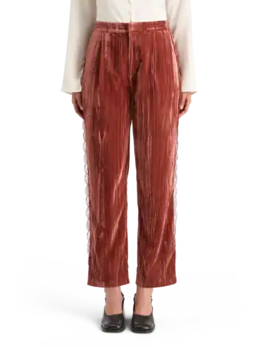 Scotch & Soda 178117 Lace trimmed velvet pant