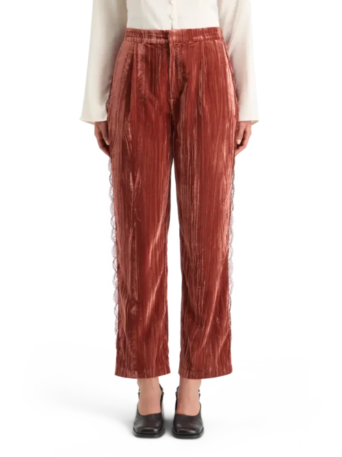 Scotch & Soda 178117 Lace trimmed velvet pant
