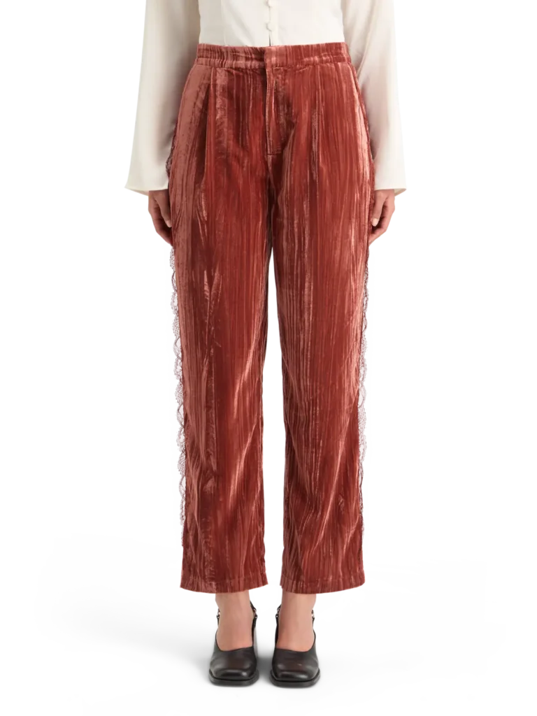 Scotch & Soda 178117 Lace trimmed velvet pant