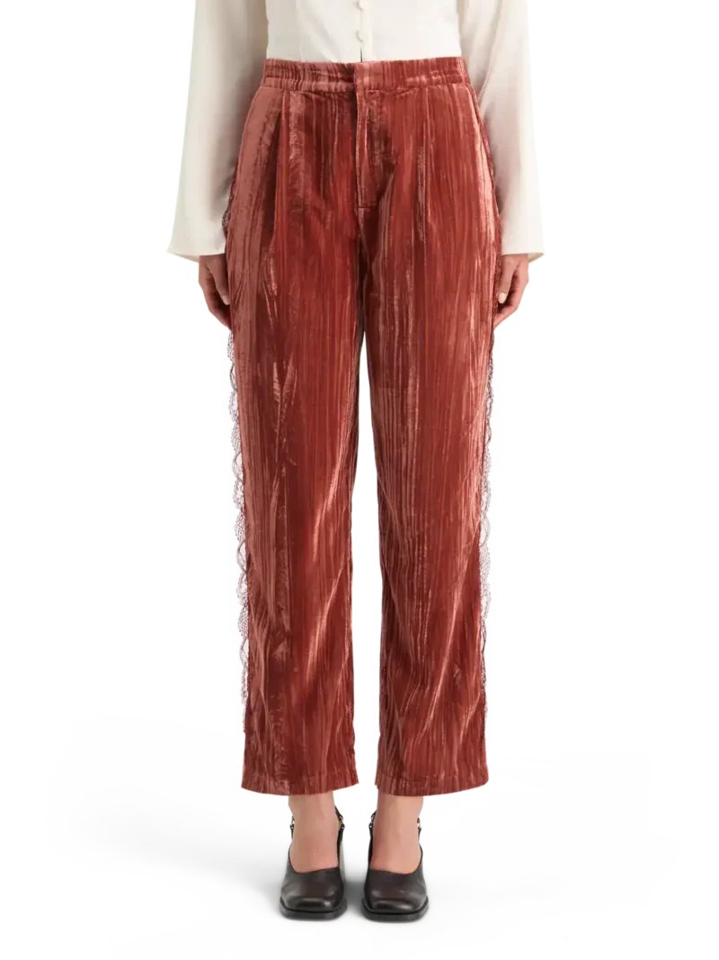 Scotch & Soda 178117 Lace trimmed velvet pant