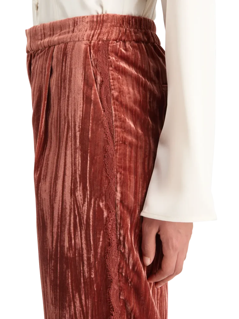Scotch & Soda 178117 Lace trimmed velvet pant - Image 3
