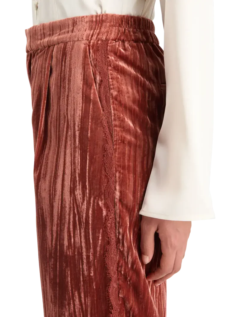 Scotch & Soda 178117 Lace trimmed velvet pant - Image 3