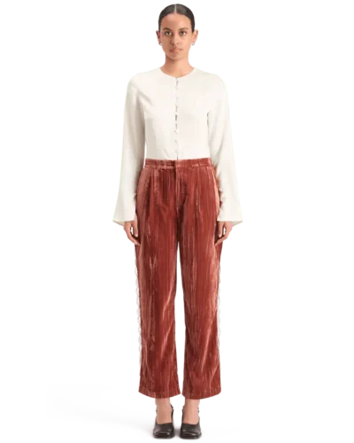 Alternative view of Scotch & Soda 178117 Lace trimmed velvet pant