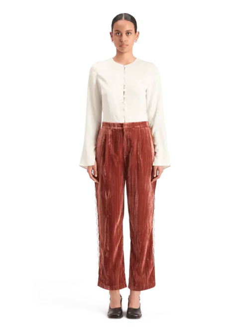 Alternative view of Scotch & Soda 178117 Lace trimmed velvet pant