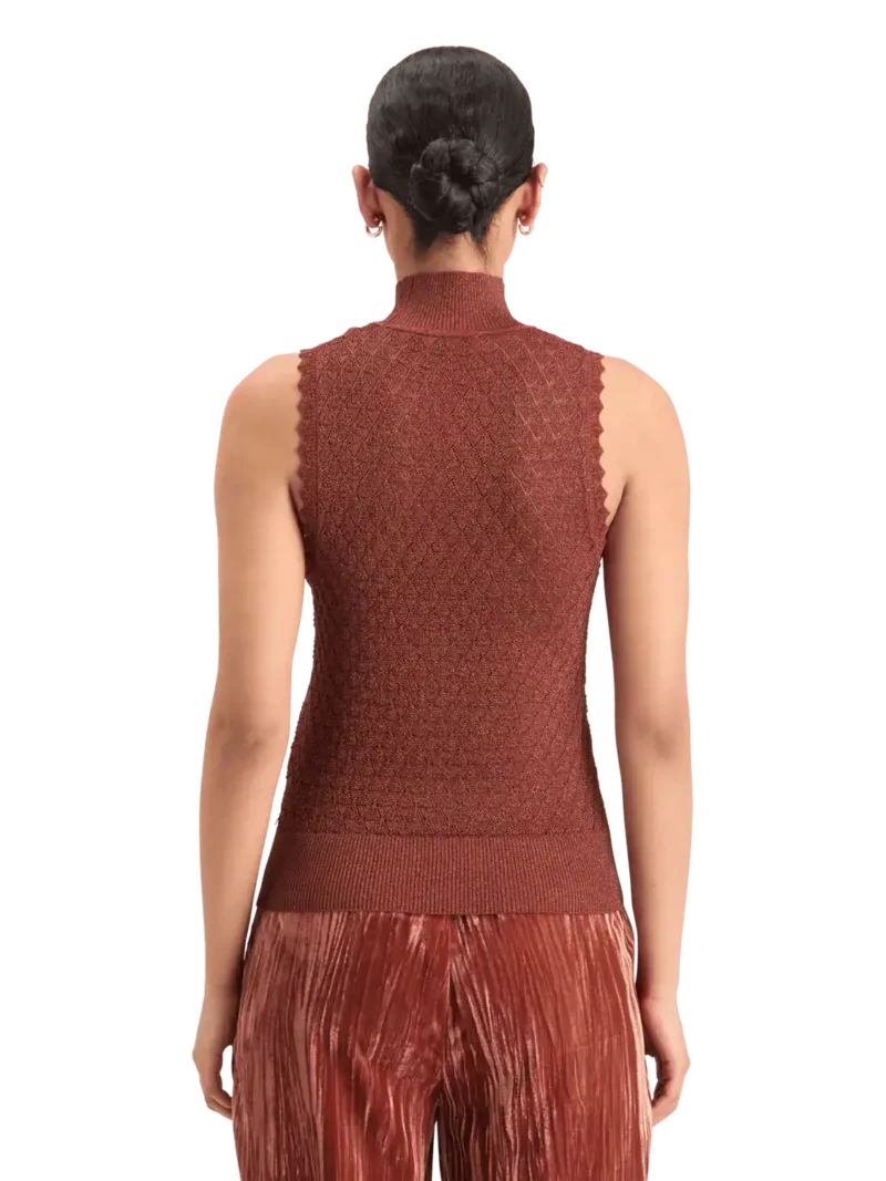 Scotch & Soda 178196 Metallic pointelle knitted tank - Image 3