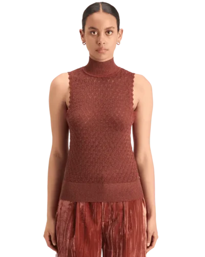 Scotch & Soda 178196 Metallic pointelle knitted tank