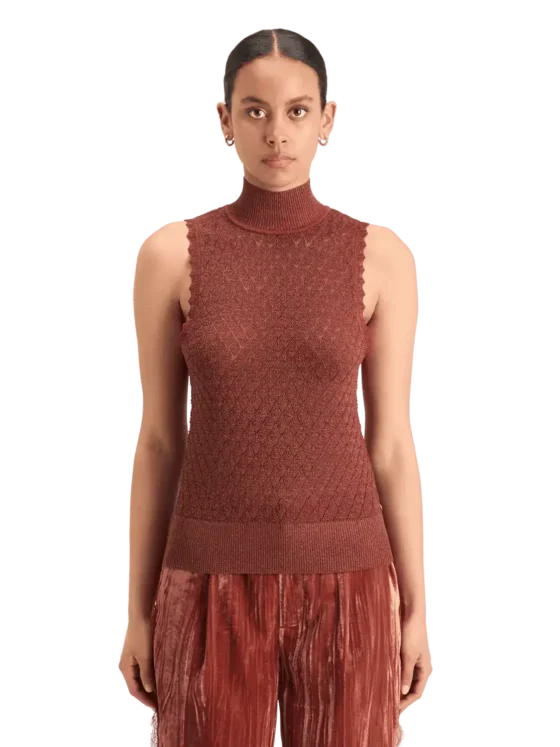Scotch & Soda 178196 Metallic pointelle knitted tank