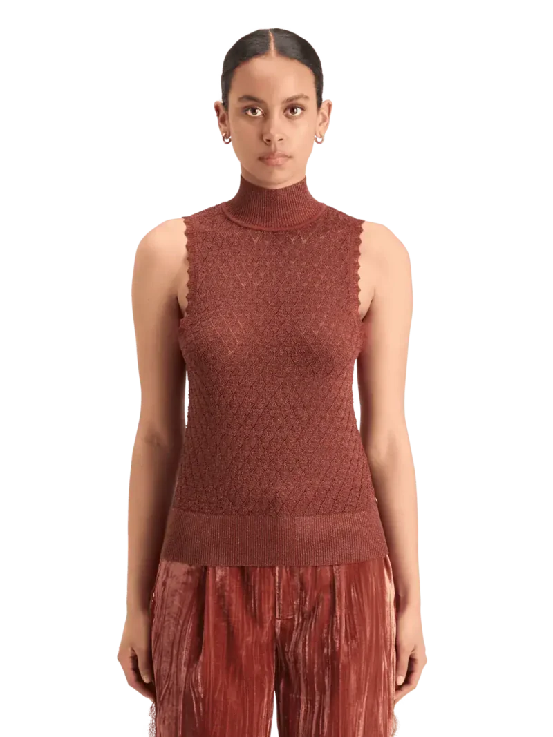 Scotch & Soda 178196 Metallic pointelle knitted tank