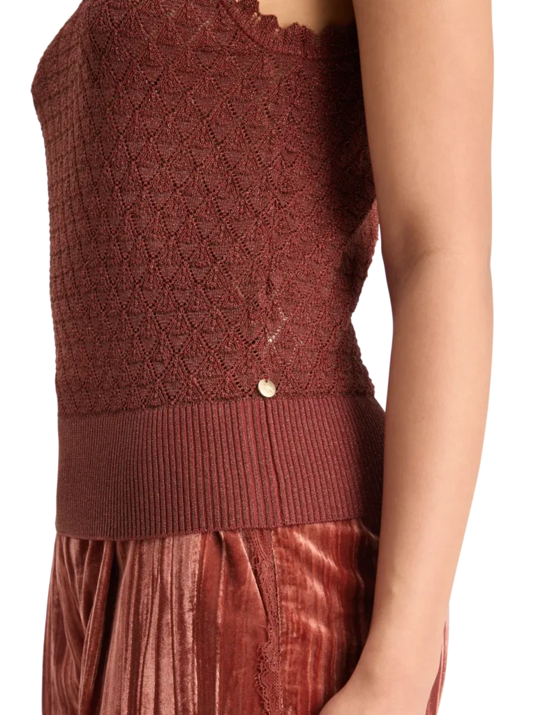 Scotch & Soda 178196 Metallic pointelle knitted tank - Image 4