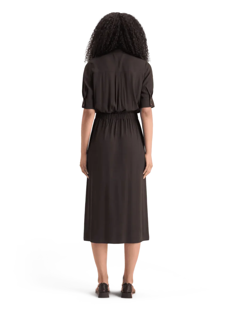 Scotch & Soda 178992: Crepe midi dress with chest pocket, Evening Black - Image 3