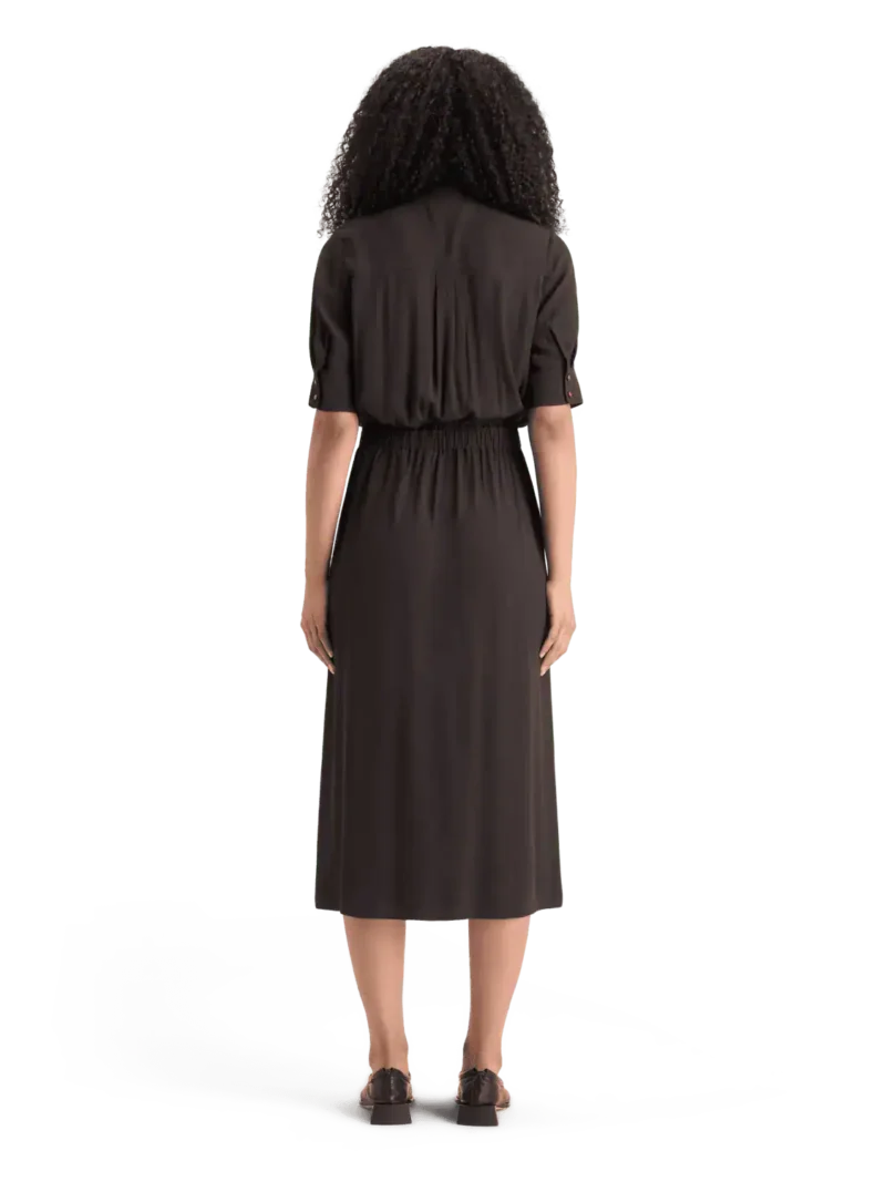 Scotch & Soda 178992: Crepe midi dress with chest pocket, Evening Black - Image 3