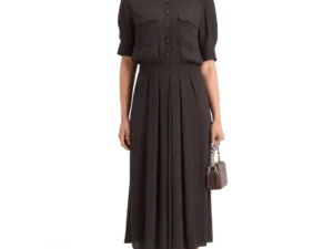 Scotch & Soda 178992: Crepe midi dress with chest pocket, Evening Black