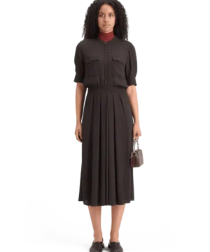 Scotch & Soda 178992: Crepe midi dress with chest pocket, Evening Black