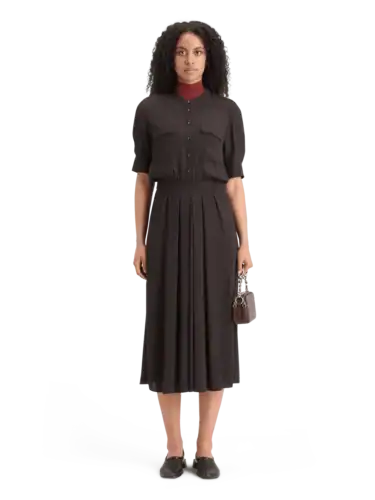 Scotch & Soda 178992: Crepe midi dress with chest pocket, Evening Black