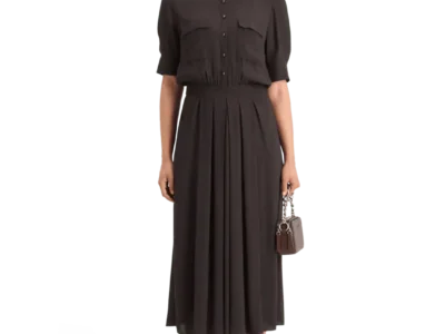 Scotch & Soda 178992: Crepe midi dress with chest pocket, Evening Black