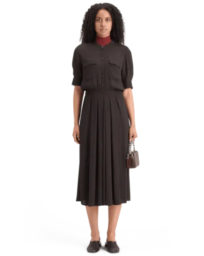 Scotch & Soda 178992: Crepe midi dress with chest pocket, Evening Black