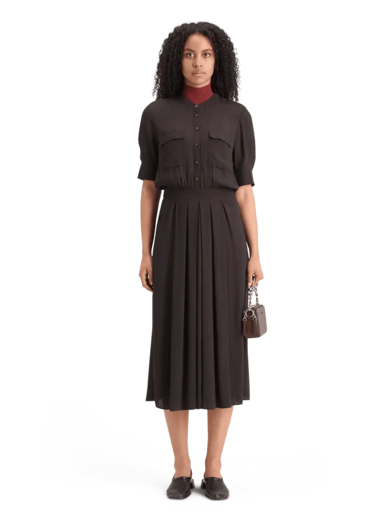 Scotch & Soda 178992: Crepe midi dress with chest pocket, Evening Black