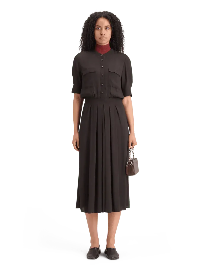 Scotch & Soda 178992: Crepe midi dress with chest pocket, Evening Black
