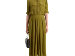 Scotch & Soda 178992: Crepe midi dress with chest pocket Olive