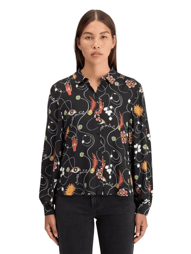 Scotch & Soda 179268 Viscose printed balloon sleeve shirt