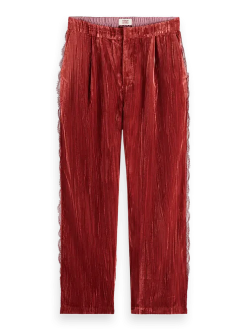 Scotch & Soda 178117 Lace trimmed velvet pant - Image 5