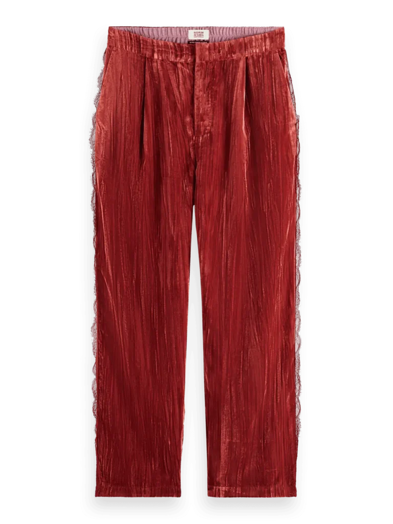 Scotch & Soda 178117 Lace trimmed velvet pant - Image 5