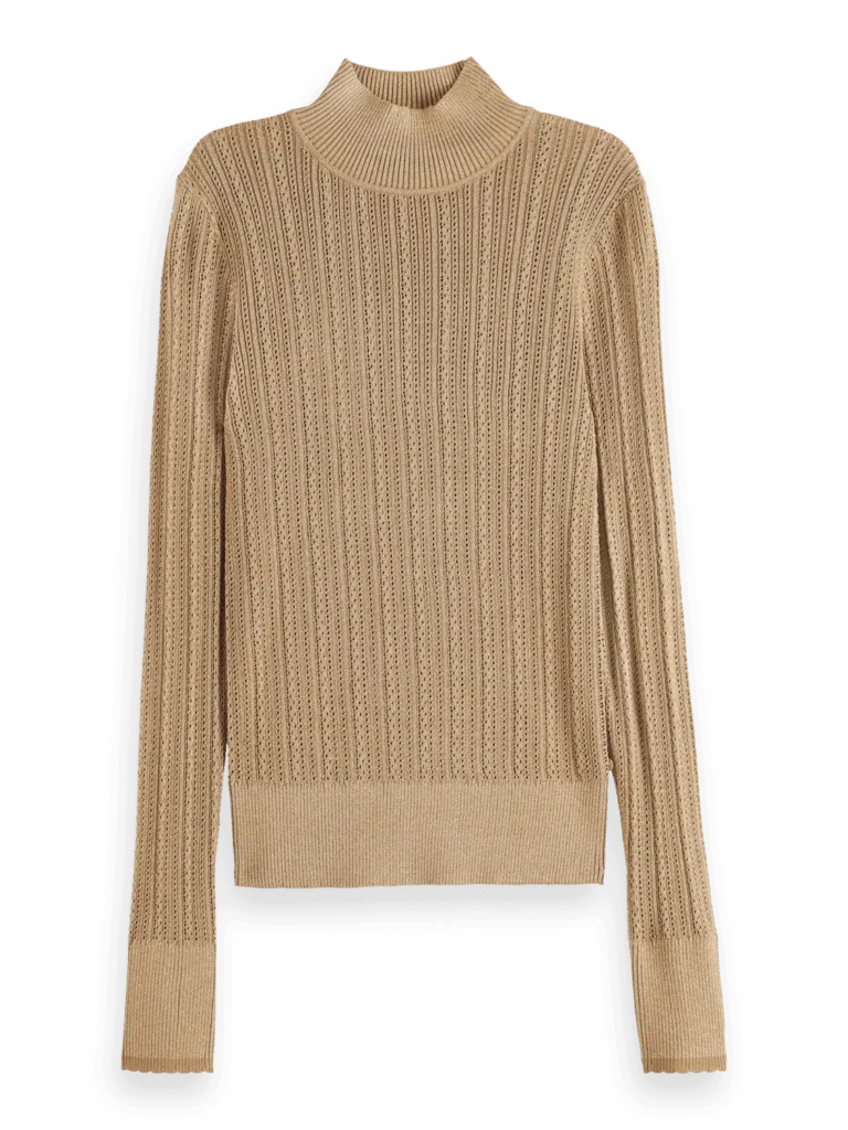 Scotch & Soda 178902   Metallic pointelle fitted pullover - Image 6
