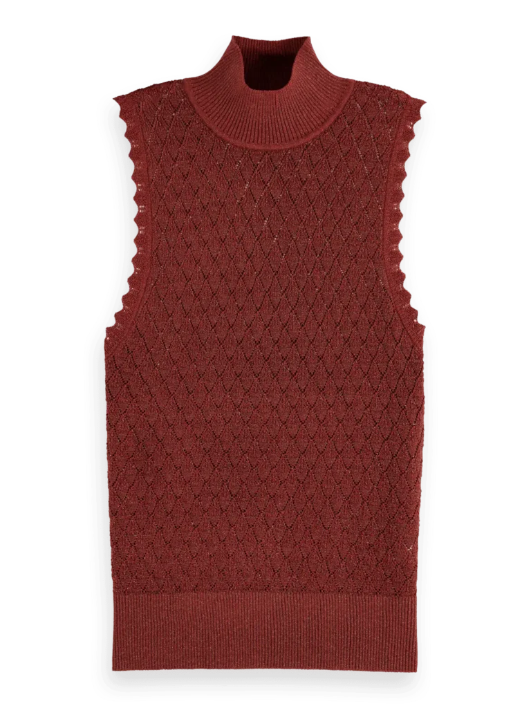 Scotch & Soda 178196 Metallic pointelle knitted tank - Image 6