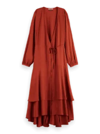 Scotch & Soda 180391 Viscose jacquard midi wrap dress