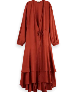 Scotch & Soda 180391 Viscose jacquard midi wrap dress