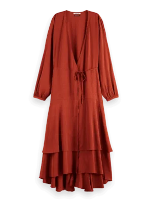 Scotch & Soda 180391 Viscose jacquard midi wrap dress