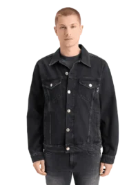 Scotch & Soda 178339 Washed black denim trucker jacket- City buzz