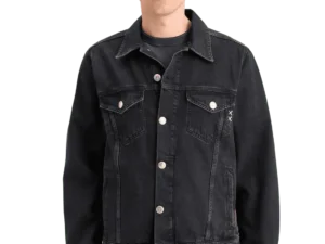 Scotch & Soda 178339 Washed black denim trucker jacket- City buzz