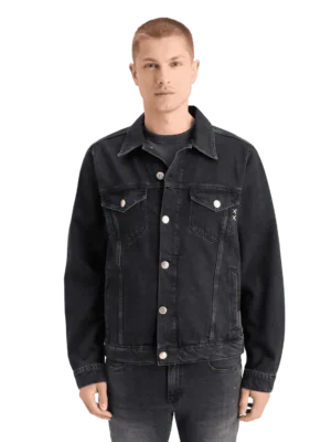 Scotch & Soda 178339 Washed black denim trucker jacket- City buzz