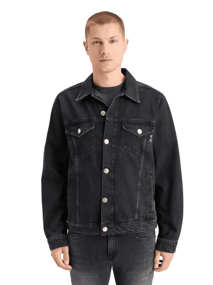 Scotch & Soda 178339 Washed black denim trucker jacket- City buzz