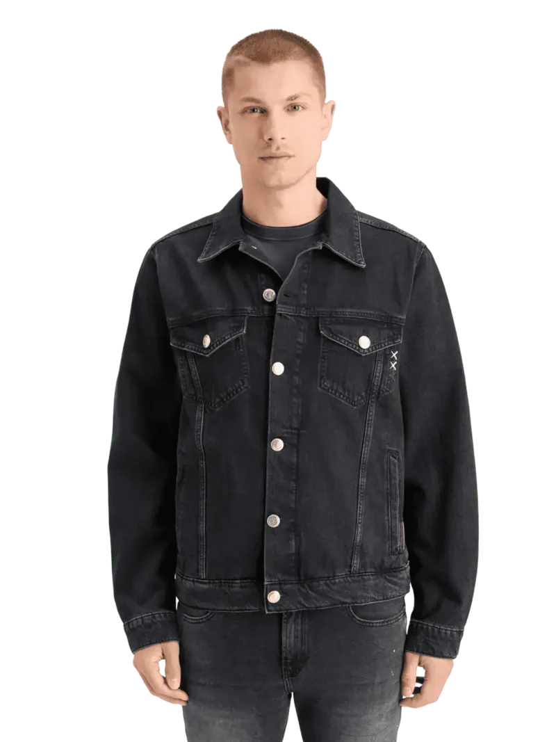 Scotch & Soda 178339 Washed black denim trucker jacket- City buzz