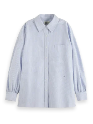 Scotch & Soda 179235 :  Essential girlfriend poplin shirt, Pinstripe