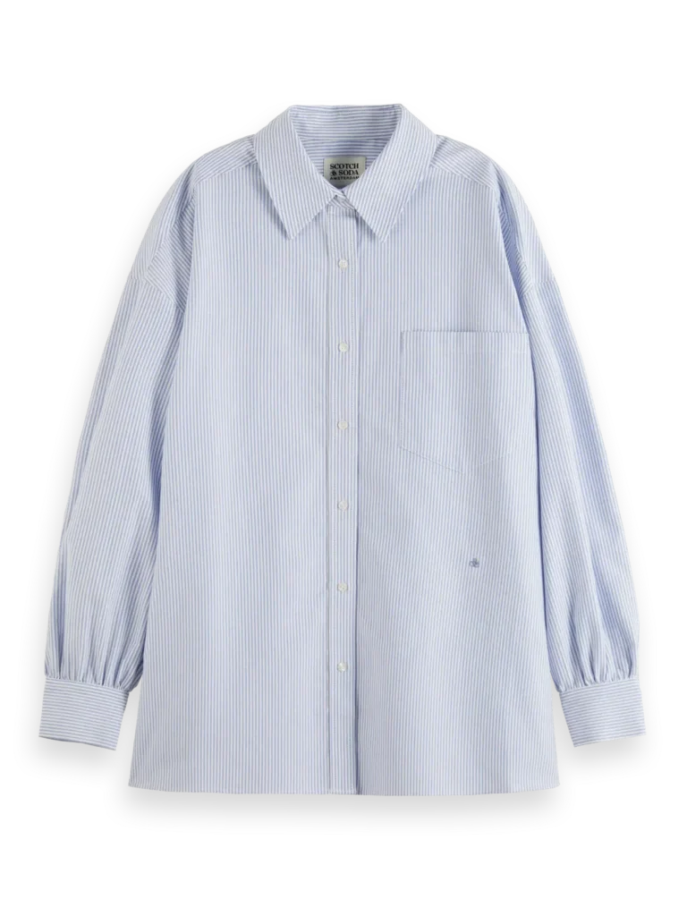 Scotch & Soda 179235 :  Essential girlfriend poplin shirt, Pinstripe