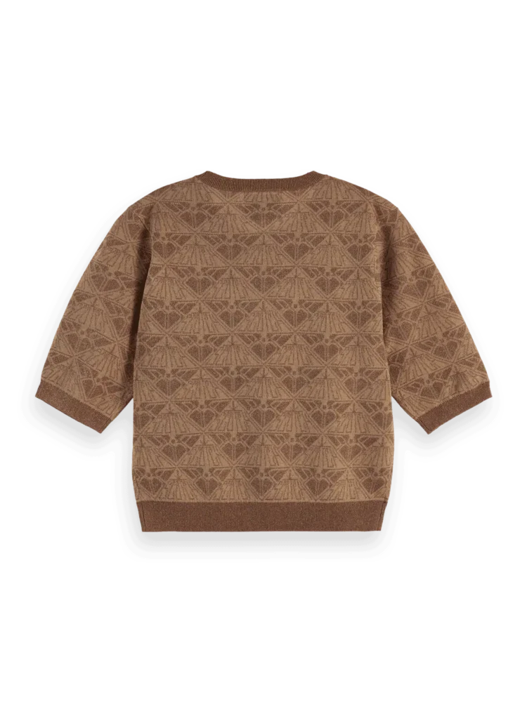Scotch &Soda 179654 Monogram jacquard cropped pullover - Image 2