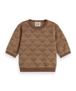 Scotch &Soda 179654 Monogram jacquard cropped pullover