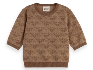 Scotch &Soda 179654 Monogram jacquard cropped pullover