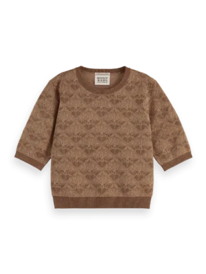Scotch &Soda 179654 Monogram jacquard cropped pullover