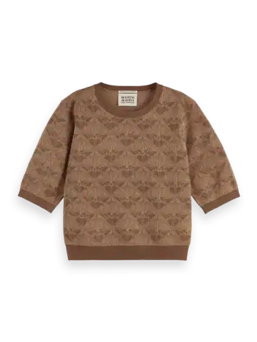 Scotch &Soda 179654 Monogram jacquard cropped pullover