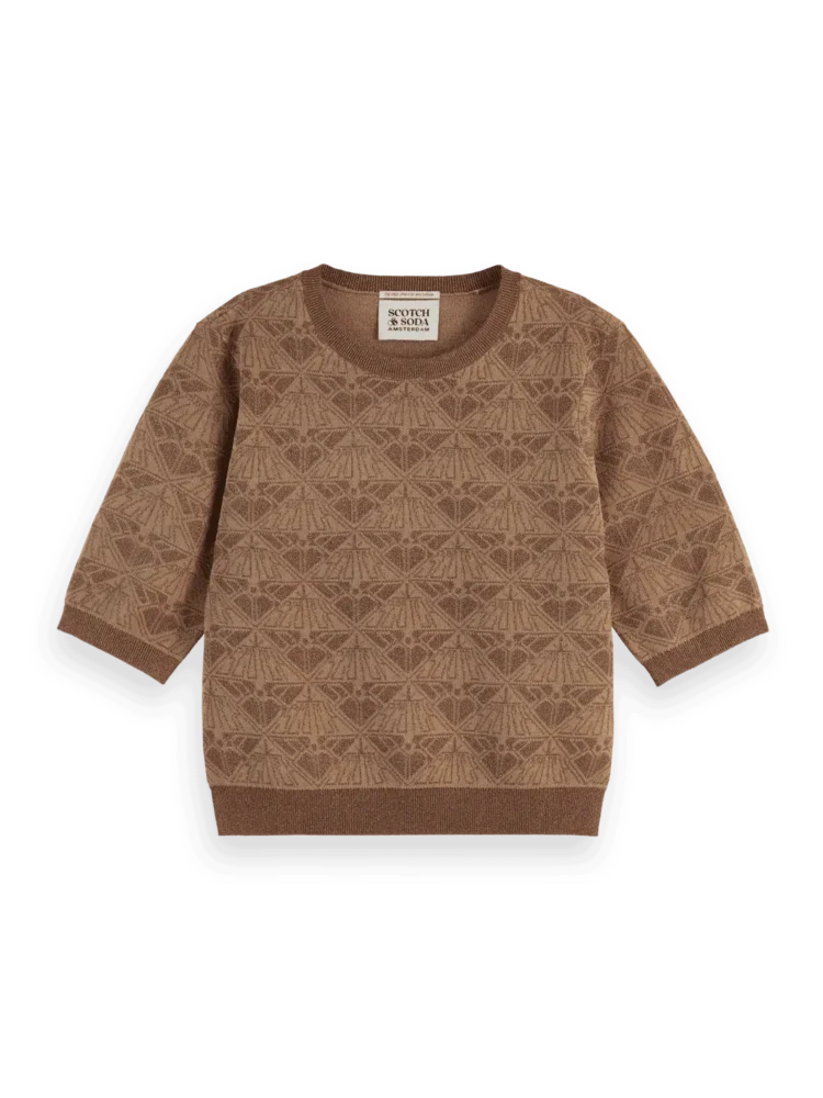 Scotch &Soda 179654 Monogram jacquard cropped pullover