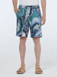 Scotch & Soda 179859  Printed tencel  bermuda short, Abstract Fungi