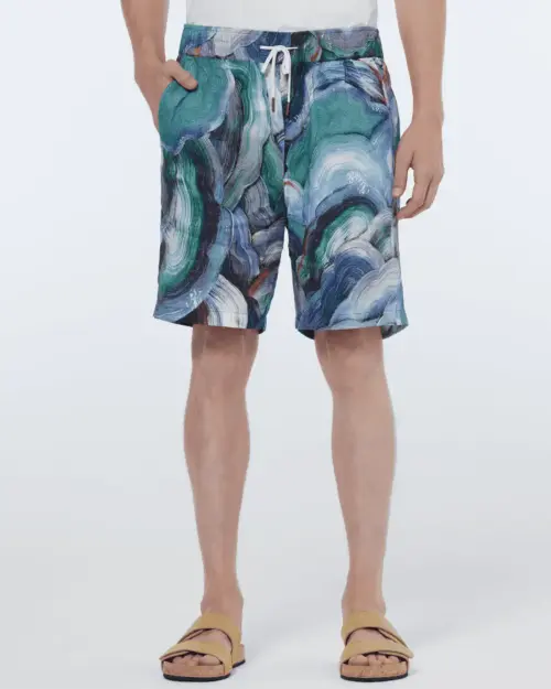 Scotch & Soda 179859 Printed tencel bermuda short, Abstract Fungi