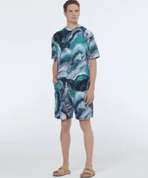 Alternative view of Scotch & Soda 179859  Printed tencel  bermuda short, Abstract Fungi