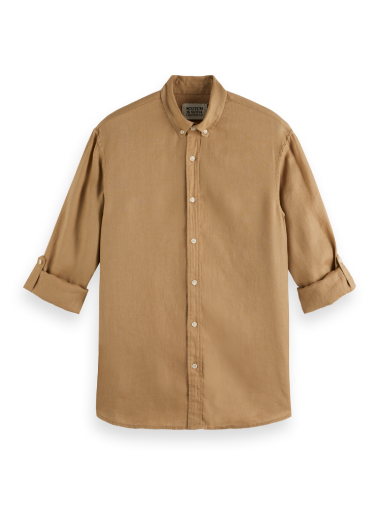 Scotch & Soda 179865 Regular fit linen shirt Golden brown